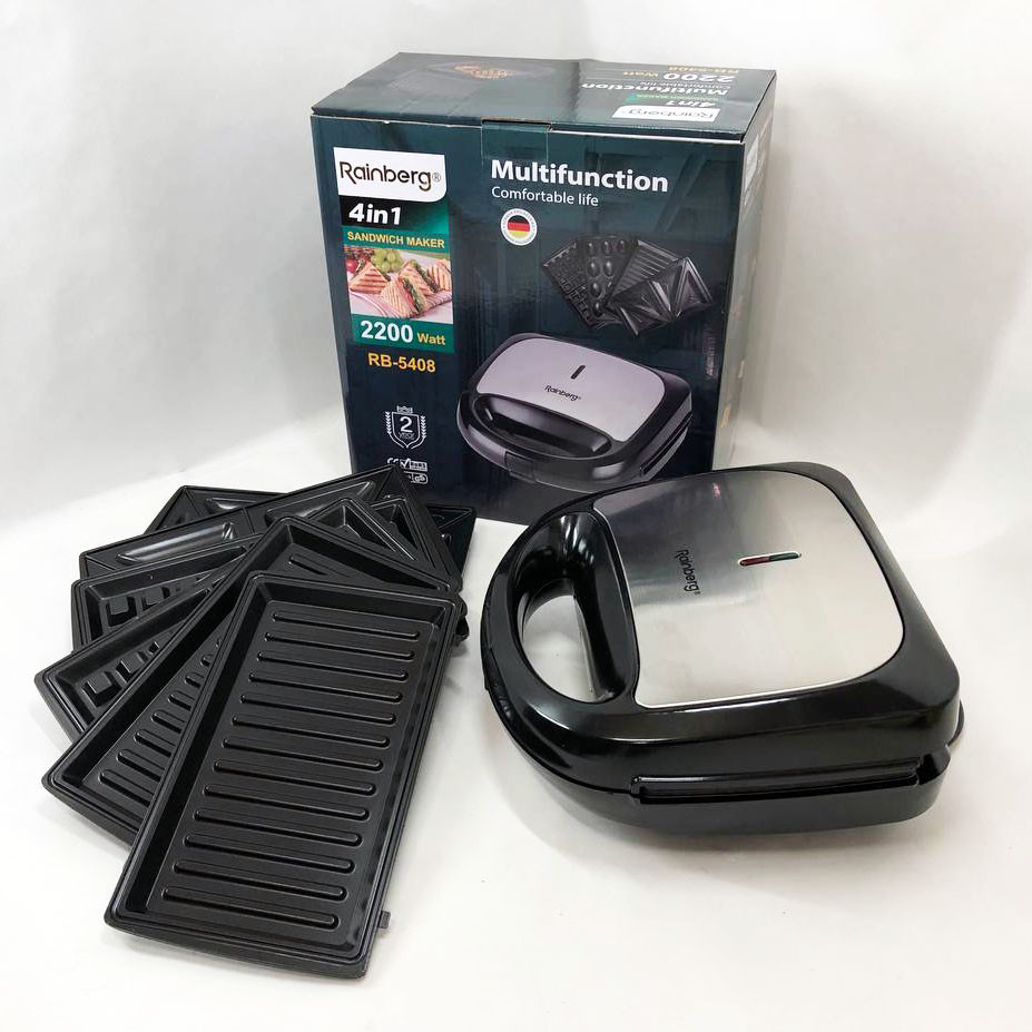 Сендвічниця бутербродниця зі змінними панелями, Гриль решітка для смаження м'яса, Сендвічниця 4в1 BO-63 Івано-Франківськ - фото 10