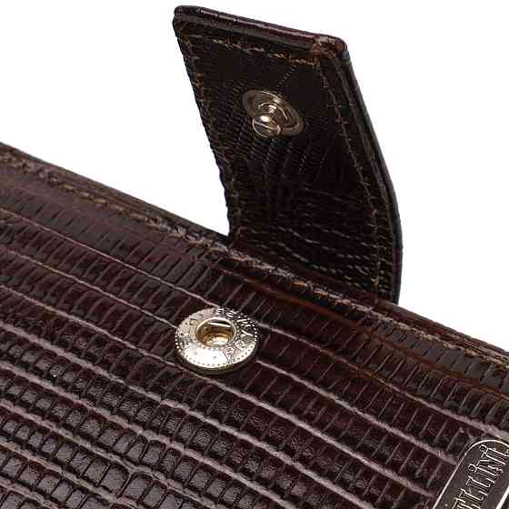 Чоловічий сучасний гаманець горизонтального формату з натуральної шкіри з тисненням CANPELLINI 21757 Коричневий Київ
