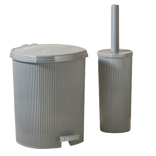 Набір для ванної кімнати 2в1 (йорш,відро/д/сміття) сірий Line ELIF Житомир