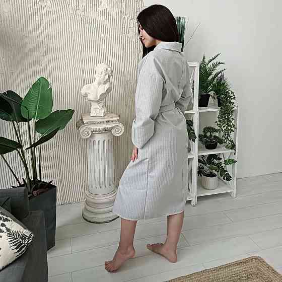 Вафельный женский халат Кимоно YouStar 100% хлопок размер M (48-50) 200 г/м2 (Серый) Сумы