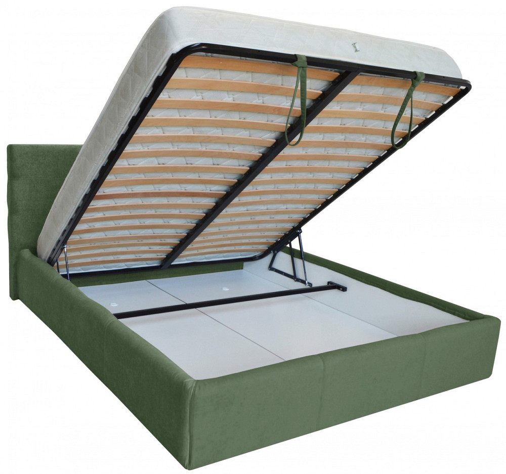Ліжко Двоспальне Manchester Comfort 180 х 190 см З підйомним механізмом та нішою для білизни Зелений Київ - фото 6