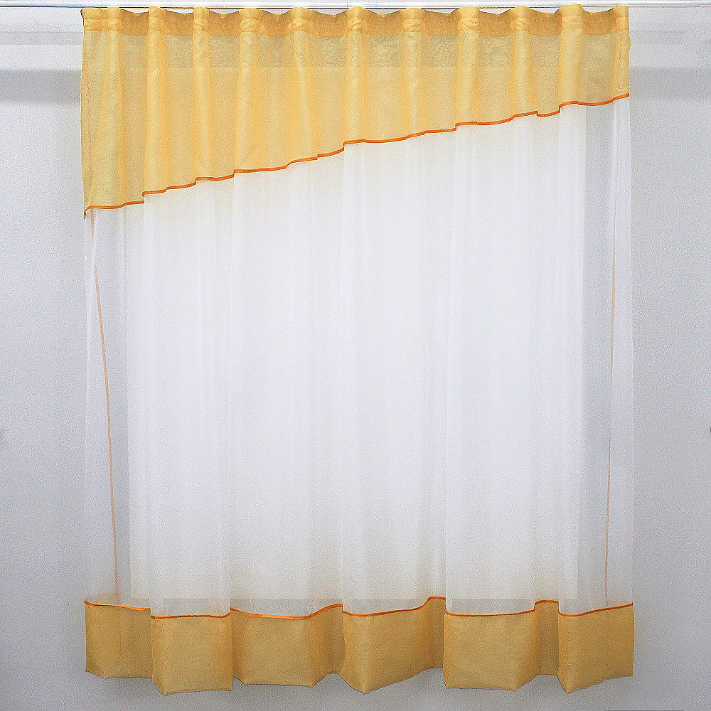 Кухонная занавеска VR-Textil № 047к янтарный с белым 280х170 см (50-094) Киев - изображение 1