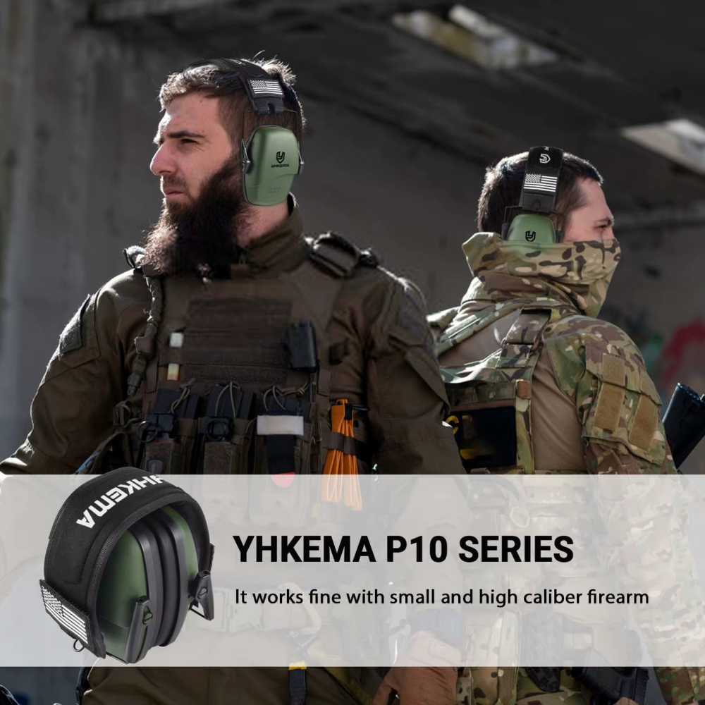 Навушники захисні тактичні Yhkema NRR 25dB із шумозаглушенням (Чорний) Вінниця - фото 6