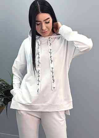 Спортивний трикотажний костюм трійка "Weekend" оптом | Норма і батал | Розпродаж моделі Білий, 42-44 Київ