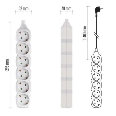 Мережевий подовжувач EMOS P0621 Вінниця - фото 4