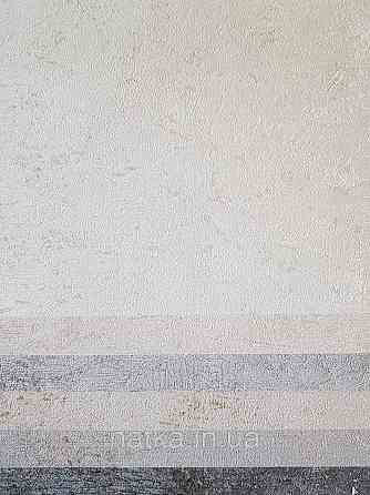 Шпалери метрові вінілові на флізеліні Sintra Structure під штукатурку мазки смужки білі зі сріблом 423193 Київ