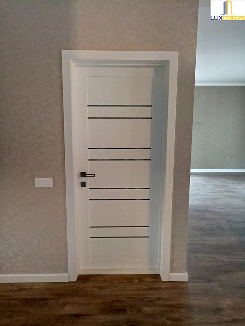 Двери Дублин Белый Полотно с черным стеклом, покрытие VINIL Киев - изображение 8