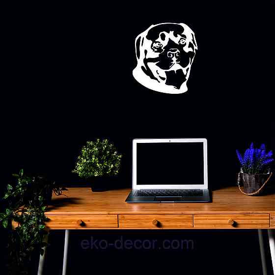 Декоративное настенное Панно «Ротвелер», Декор на стену 90*90 см, Белый Киев