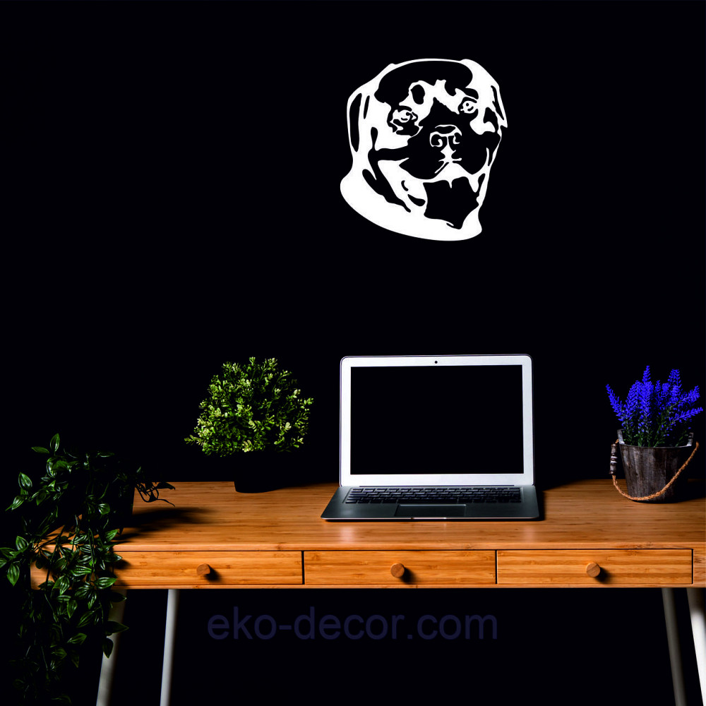 Декоративное настенное Панно «Ротвелер», Декор на стену 90*90 см, Белый Киев - изображение 4