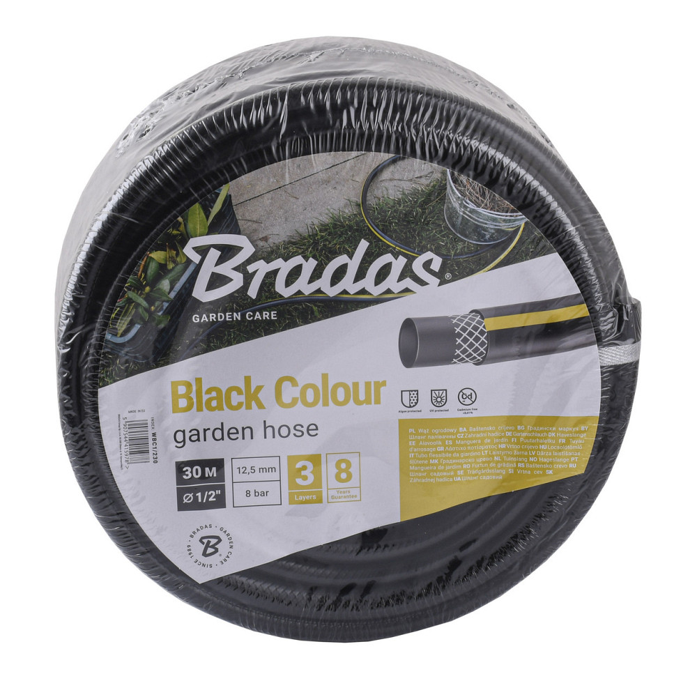 Шланг для полива BLACK COLOUR 1/2″ 30м, Bradas Польша черный WBC1/230 (000028381) Киев - изображение 1