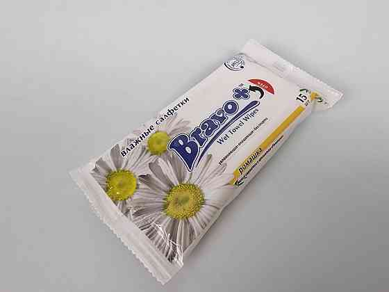 Волога серветка 15 шт "Bravo" Ромашка УЦЕНКА (1 пачка) Харків