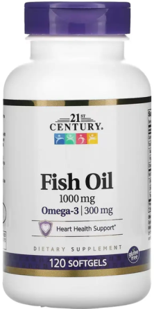 Рыбий жир 21st Century Fish Oil 1000 mg 120 гл капс Киев