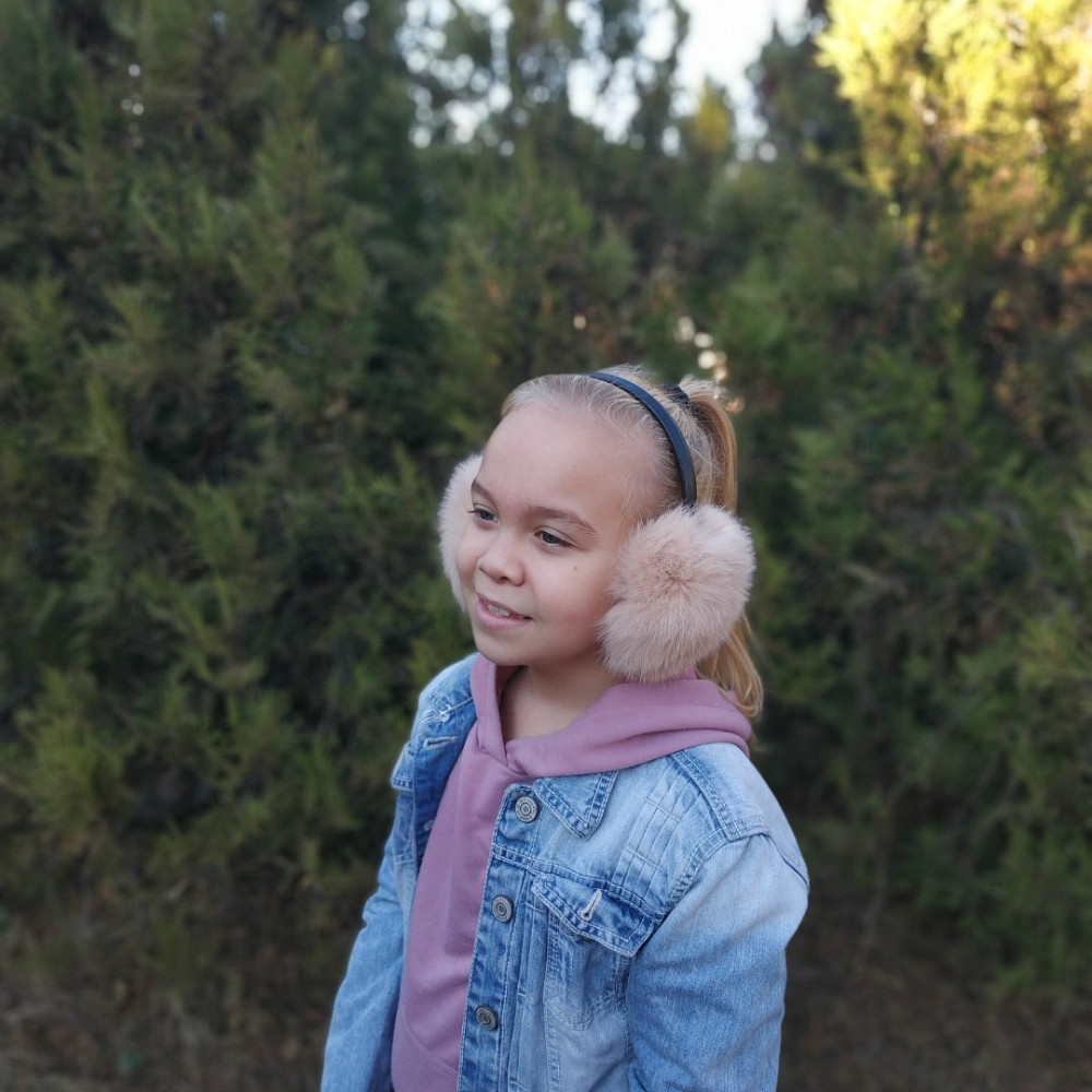 Наушники меховые взрослые из кролика Бежевый Харьков - изображение 4