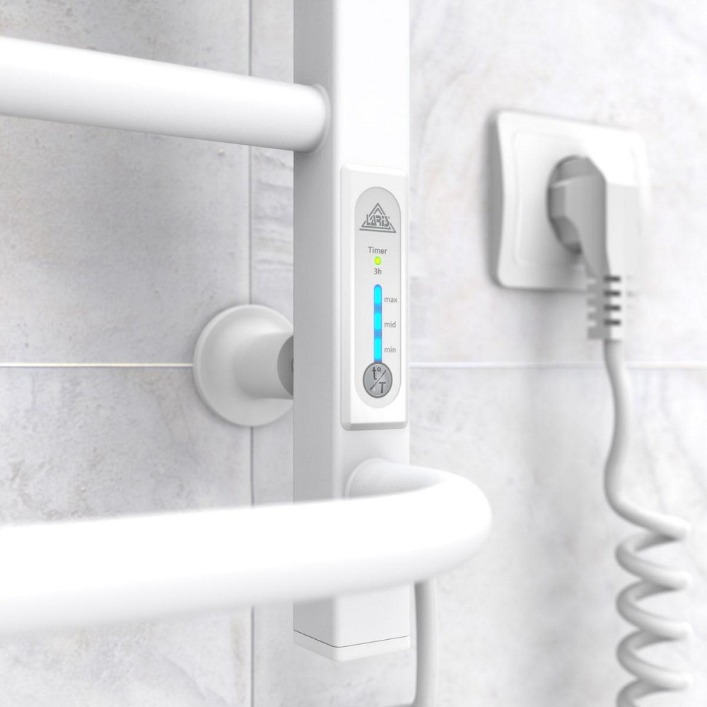 Електрична рушникосушка Laris Зебра Комфорт ЧФ8 500Х800 Е з полицею, біла R3 Київ - фото 6