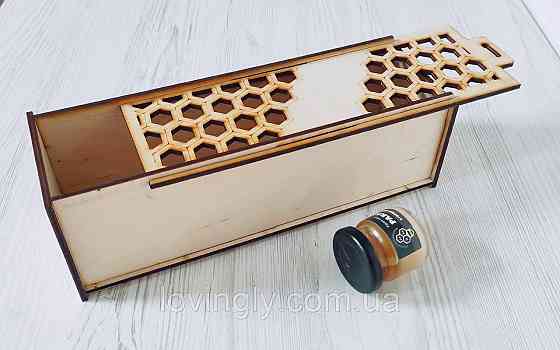 Коробка пенал для меду 26/7/7 см  Упаковка з фанери для продуктів бджільництва. Ірпінь