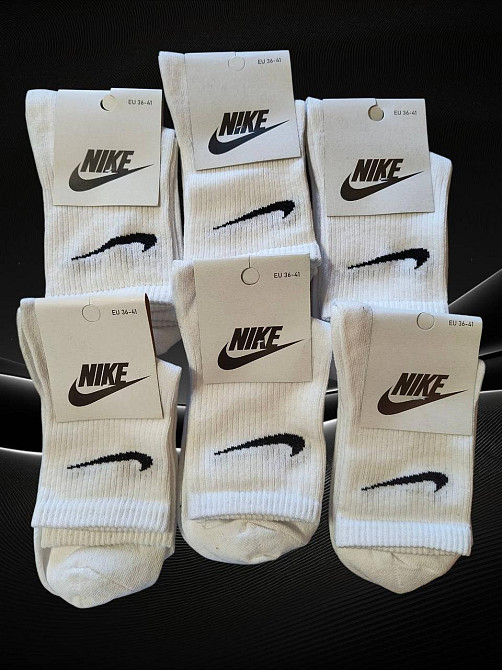 Женские носки из хлопка белые высокие. Набор 6шт. Размер 36-41 Киев - изображение 1