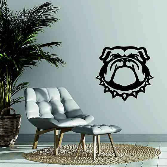 Декоративне настінне Панно «Бульдог», Декор на стіну 70*70 см, Чорний Київ