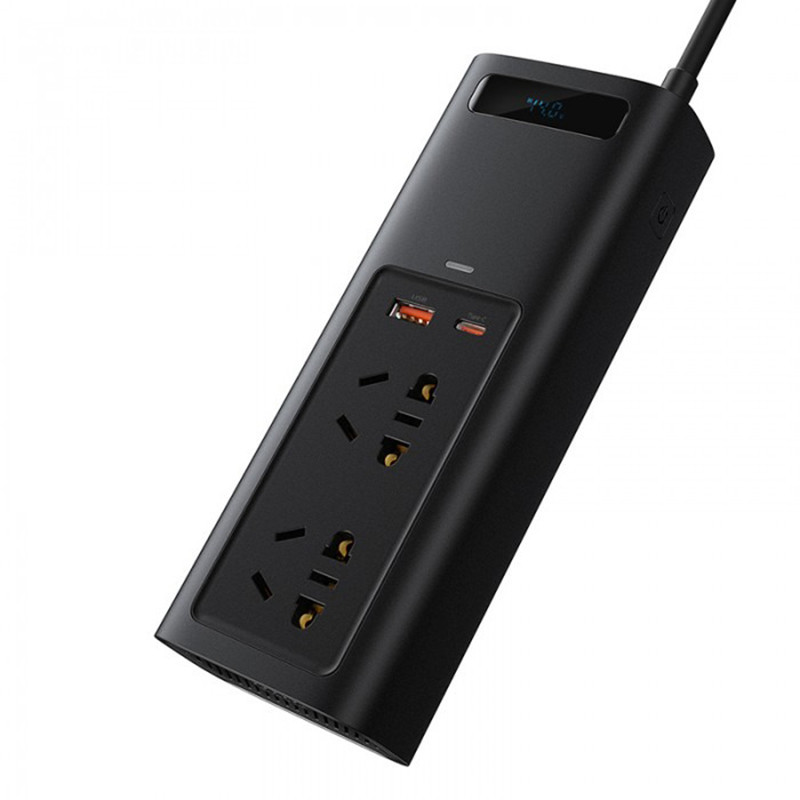 Автомобільний інвертор Baseus In-Car Inverter 150W 220V CN EU CRNBQ-A01 (Чорний) Миколаїв - фото 1