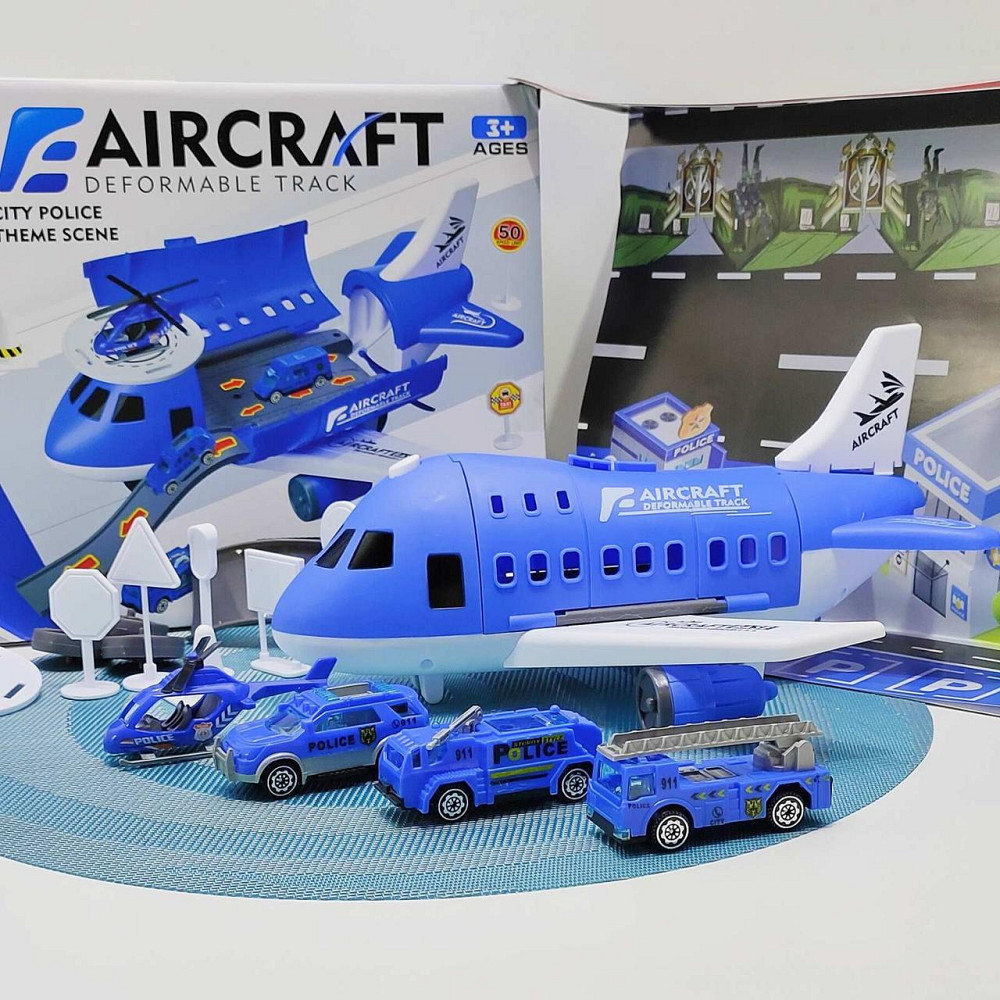 Літак паркування з машинками 4шт з музикою Біло-блакитний (8826A) Чернигов - изображение 1