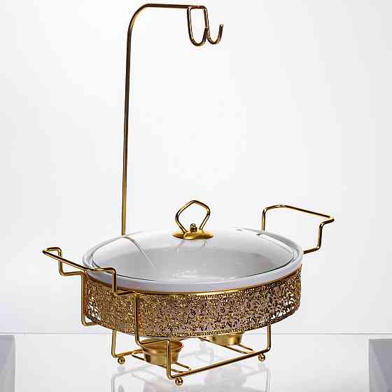 Настольная фарфоровая мармитница 2.5 л с подставкой Киев