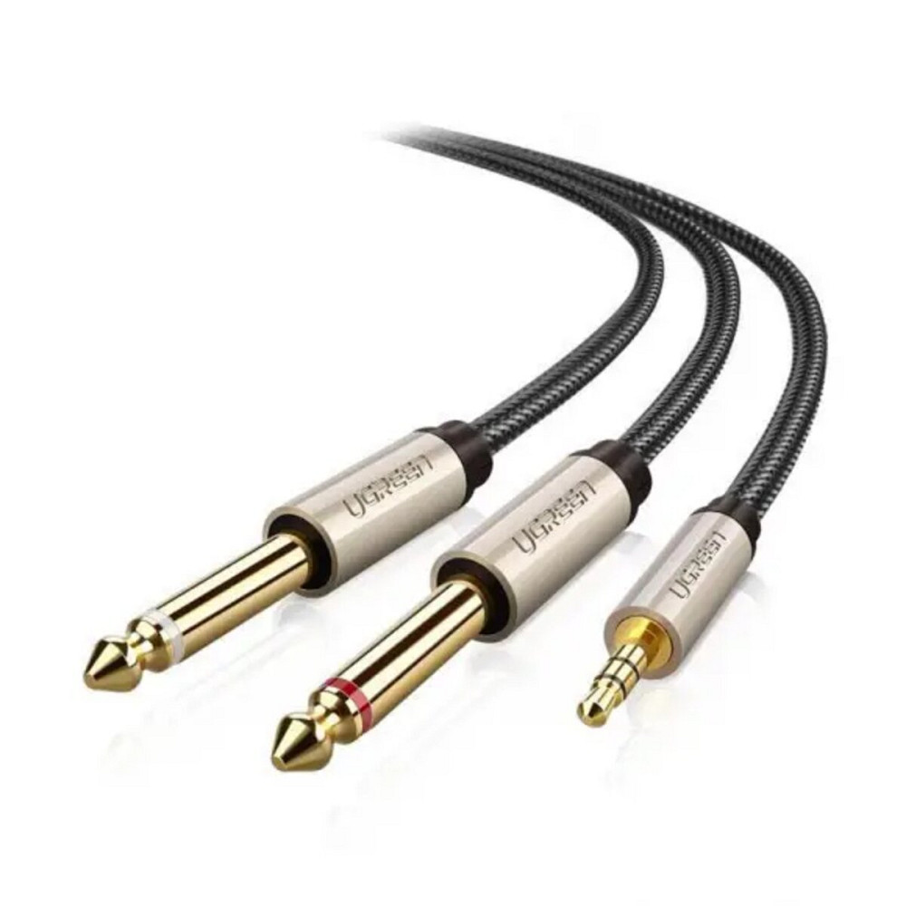 Аудіо кабель UGREEN AV126 3.5mm TRS to Dual 6.35mm TS Audio Cable 2m (Gray)(UGR-10615) (UGR-10615) Київ - фото 2