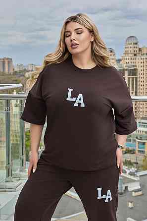 Жіночий легкий спортивний костюм із футболкою "Amante" |  Норма та батал Шоколадний, 54-56 Київ