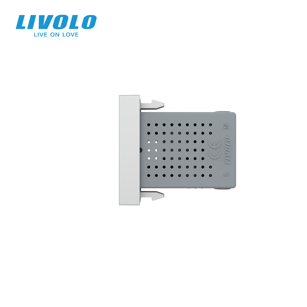 USB розетка LIVOLO 5V 2.1A, сіра, 10Вт, з блоком живлення, модуль 0.5 поста (VL-FCUA-1IP) Коломыя - изображение 4