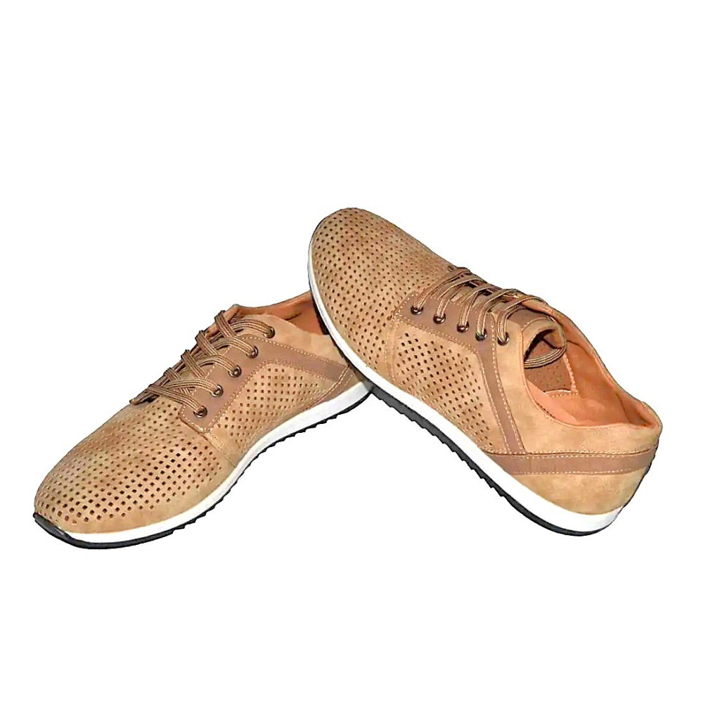 Чоловічі мокасини Літні Бежеві Кросівки Сіточка Коричневі Світлі (розміри: 40,41,42,43,44,45) - 201-4 Дніпро - фото 4
