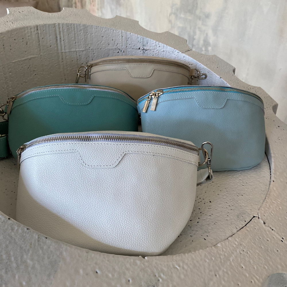 Шкіряна бананка жіноча, поясна якісна класична на кожен день, білаMasterSem Київ - фото 8