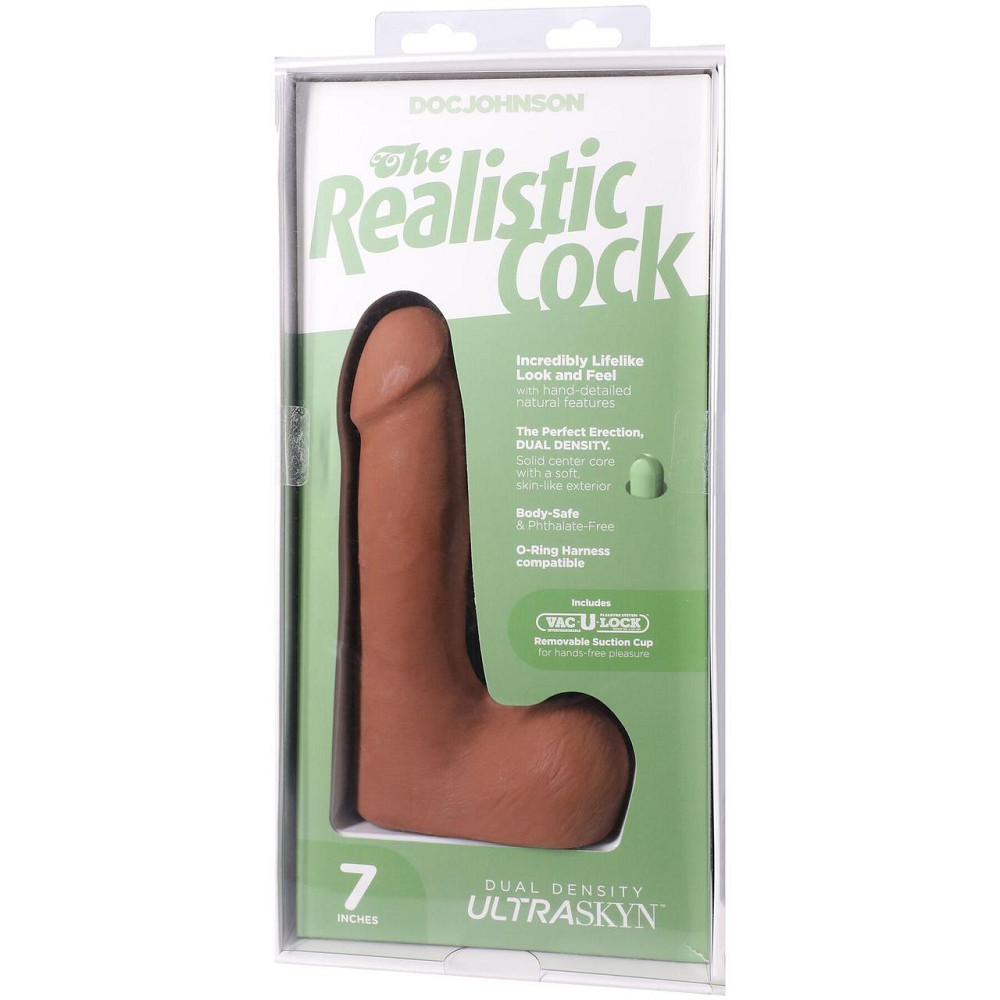 Фалоімітатор Doc Johnson The Realistic Cock ULTRASKYN - 7 Inch with Balls Caramel Sex Aura Київ - фото 9