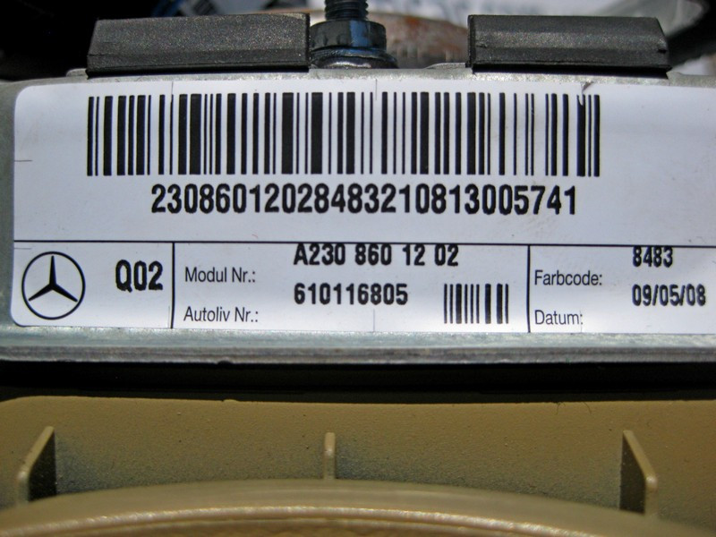 Mercedes-Benz  A2308601202 8483 Подушка безпеки в кермо бежева CLS C219 рестайл Одеса - фото 3