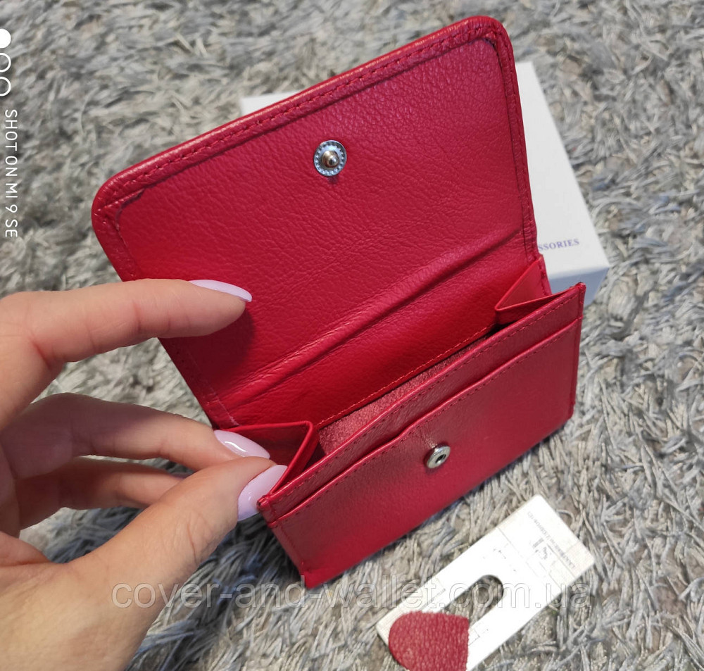 Червоний маленький жіночий гаманець з натуральної шкіри ST 403 Red Київ - фото 5