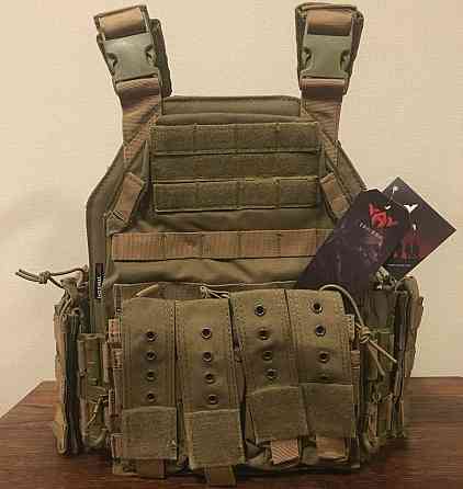 Быстросъемная плитоноска Yakeda (без плит) с подсумками под магазины Койот Винница