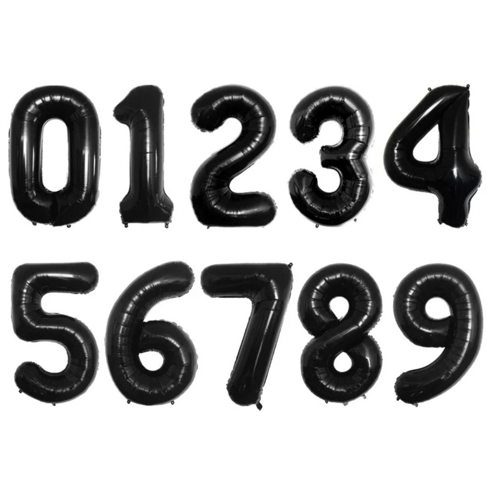 Цифры фольгированные черные 2шт 32