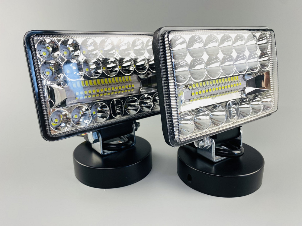 Фара LED квадратная 108W 6000K (36 диодов) (12.7см х 8.9см) (ближний + дальний)ОБЛЕГЧЕННЫЙ КОРПУС! Мукачево - изображение 7