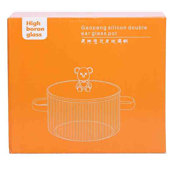 Yiwu Скляна каструля прозора з кришкою 1.5 (л) жаростійка HP-33-2 Киев