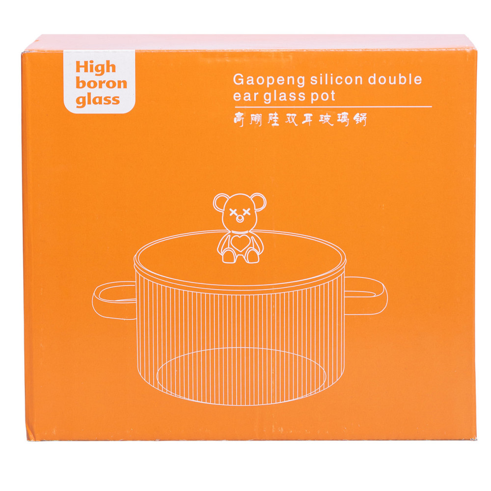 Yiwu Скляна каструля прозора з кришкою 1.5 (л) жаростійка HP-33-2 Киев - изображение 5