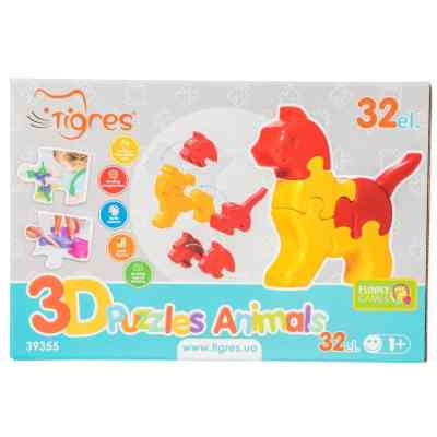 Розвиваюча іграшка Tigres 3D пазли Тваринки - 4 шт, 32 елемента (39355) Вінниця