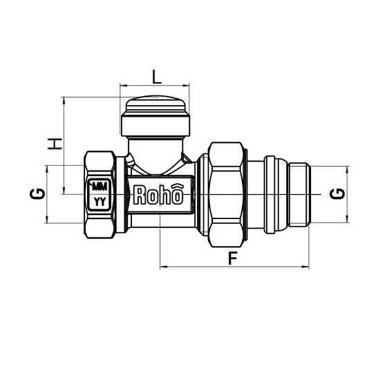 Кран радіаторний Roho R5261-050 - 1/2" прямий    ( RO0135 ) 27151 Харків