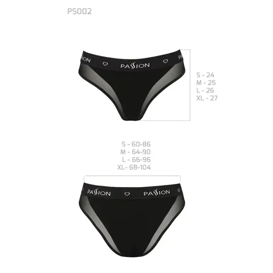Трусики з прозорою вставкою Passion PS002 PANTIES L, black Львов