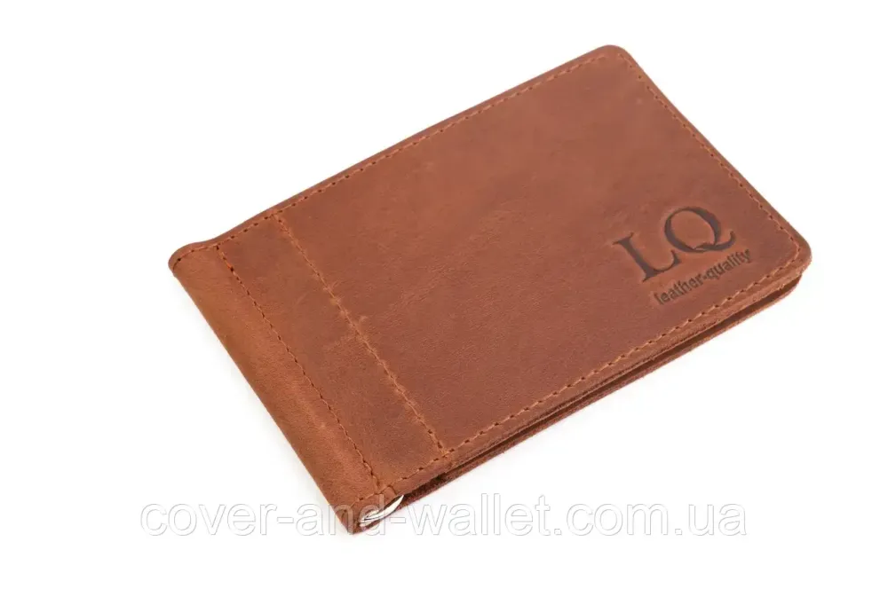 Удобный тонкий зажим для купюр и карточек коричневого цвета Onda Киев - изображение 7