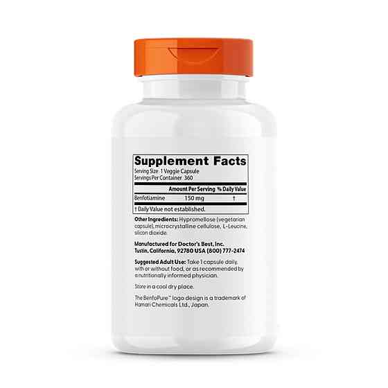 Бенфотиамин Doctor's Best с BenfoPure Benfotiamine with BenfoPure 360 вег капс Киев