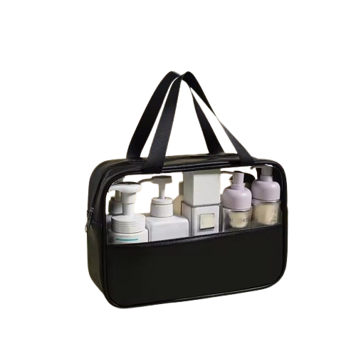 Косметичка органайзер женская, для ванной комнаты водонепроницаемая, черная Каменец-Подольский - изображение 4