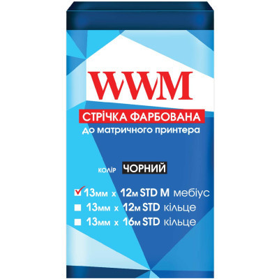 Лента к принтерам 13мм х 12м STD л. Black WWM (R13.12SM) Винница - изображение 1