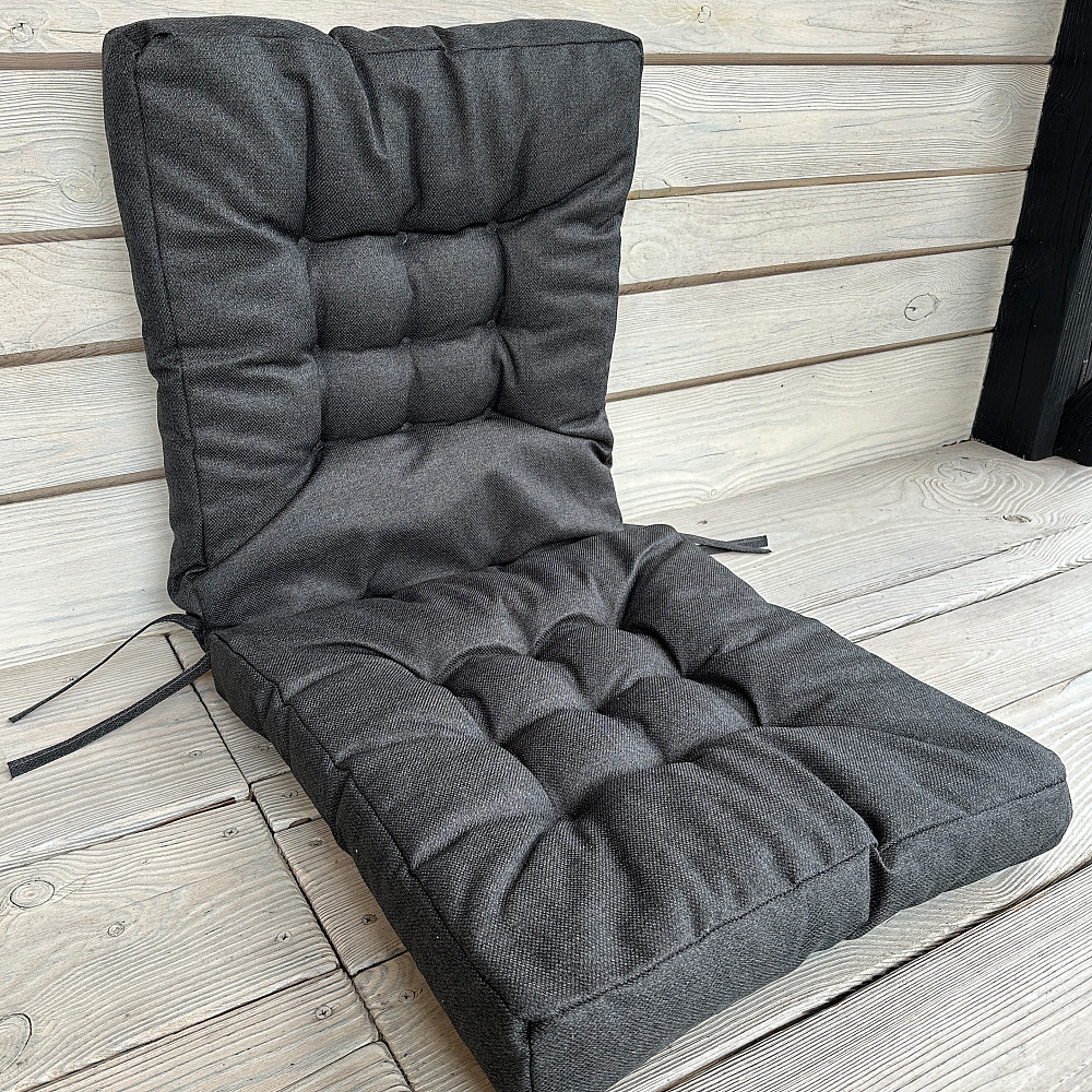 Подушка для стільців (50x120х8 см) подвійна Decorator Мальмо колір графітовий 84-149 Київ - фото 1