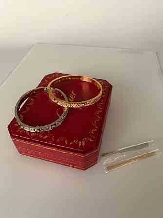 Cartier браслет love с отверткой с цирконием / Картье браслет с мелким цирконием Одесса