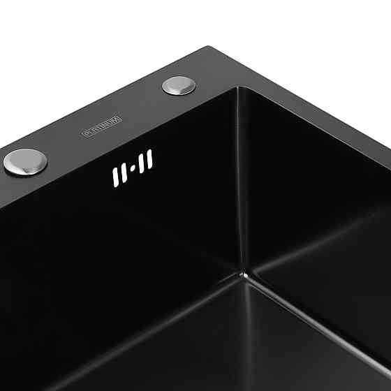 PLATINUM Кухонна мийка Platinum Handmade PVD чорна 500х500х220 (3,0/1,5 мм + дозатор в комплект Коломыя