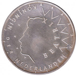 50 років весілля Королеви Юліани і Принца Бернарда. Монета 50 гульденів. 1987 рік, Нідерланди. Полтава - фото 1