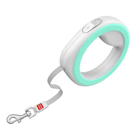 Поводок-рулетка для собак WAUDOG R-leash, круглая, XS-M, до 40 кг, 2,9 м, светоотражающая лента салатовая Киев