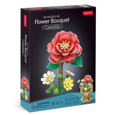 Пазл Cubic Fun трехмерный Букет цветов Камелия (W3302h) Винница - изображение 1